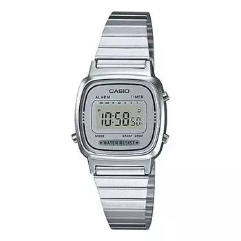Часы CASIO STANDARD Vintage Dial Steel Link Band Quartz Waterproof Silver Digital, цвет silver