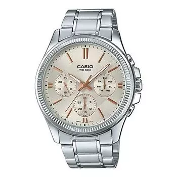 Часы CASIO Steel Belt Waterproof Business Style Men Quartz Mens White Analog, белый