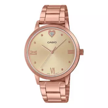 Часы CASIO Stylish Simplicity Watch waterproof Pink Metallic Strap, розовый