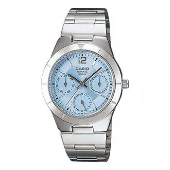 Часы CASIO ue Series Waterproof Quartz 33mm /Blue Silver Analog, цвет silver