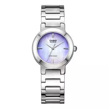 Часы CASIO ue Series Waterproof Quartz Silver/Blue Stainless Steel Strap Analog, синий