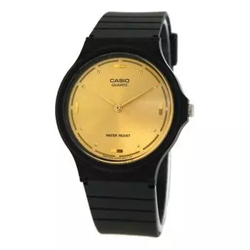 Часы CASIO Unisex Waterproof Quartz Black/Yellow Unisex Mens Analog, черный