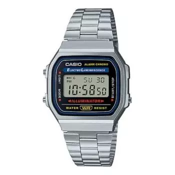 Часы CASIO Unisex with Stainless Steel Bracelet Waterproof Mens Silver Digital, серебряный