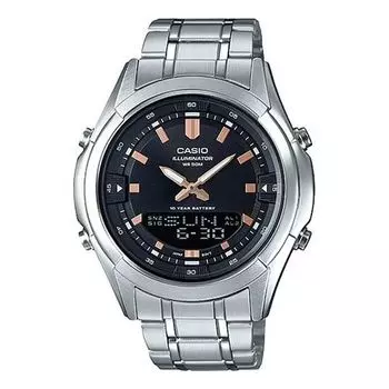 Часы Casio Waterproof Analog-Digital Watch 'Silver Rose Gold', черный
