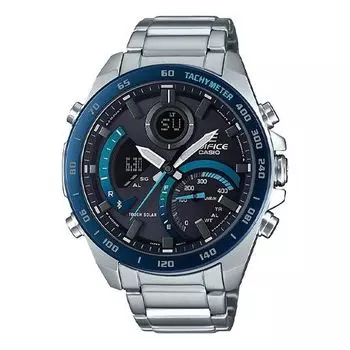 Часы CASIO Waterproof EDIFICE Sapphire Crystal Mens Silver Analog/Digital Combo, цвет silver