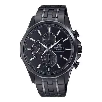 Часы CASIO Waterproof EDIFICE Sapphire Crystal Mens Black Analog, черный