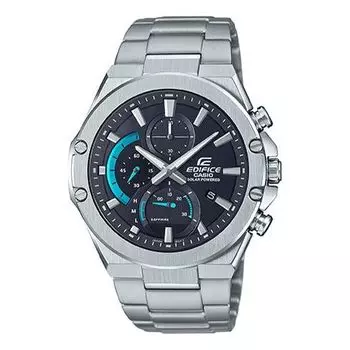 Часы CASIO Waterproof EDIFICE Sapphire Crystal Solar Powered Mens Silver Analog, цвет silver