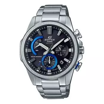 Часы CASIO Waterproof EDIFICE Solar Powered Mens Blue Analog, синий
