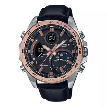 Часы CASIO Waterproof EDIFICE Solar Powered Mens Black Analog/Digital Combo, черный