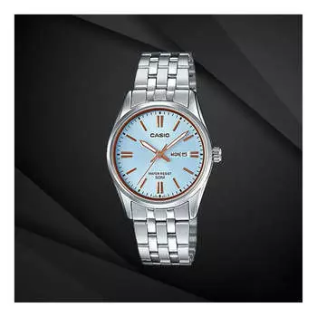 Часы CASIO Waterproof Light Blue Analog, синий