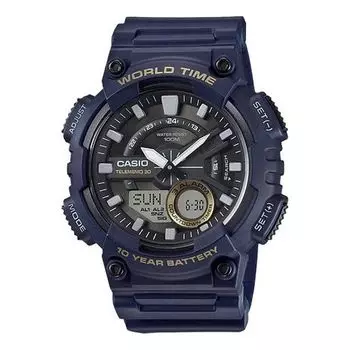Часы CASIO Waterproof Mens Blue Analog/Digital Combo, синий