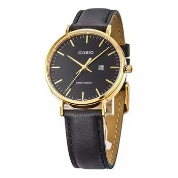 Часы CASIO Waterproof Quartz Black Analog, черный
