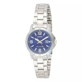 Часы CASIO Waterproof Quartz /Blue Silver Analog, цвет silver