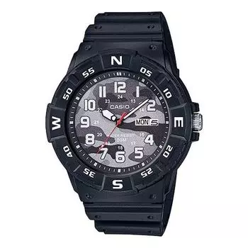 Часы CASIO Waterproof Quartz Sports Mens Black Analog, черный