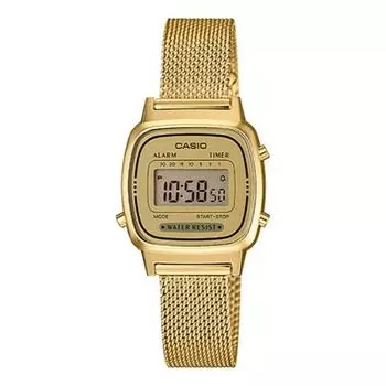 Часы CASIO Waterproof Quartz Unisex Gold Digital, золотой