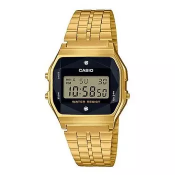 Часы CASIO Waterproof Quartz Unisex Mens Gold Digital, золотой