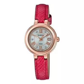 Часы CASIO Waterproof SHEEN Quartz Red Analog, красный