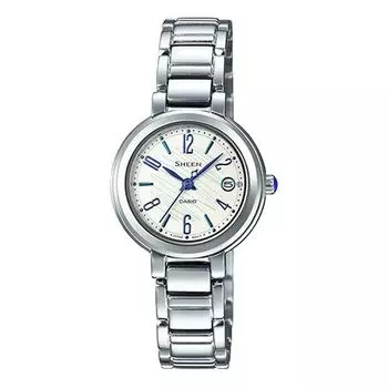 Часы CASIO Waterproof SHEEN Quartz Sapphire Crystal Blue Analog, синий