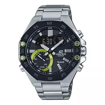 Часы CASIO Waterproof Sports EDIFICE Mens Silver Analog/Digital Combo, серебряный