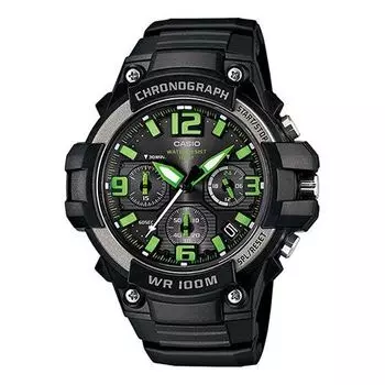 Часы CASIO Waterproof Sports Mens Black Analog, черный