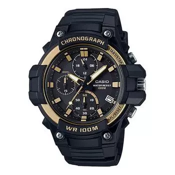 Часы CASIO Waterproof Sports Mens Black Analog, черный