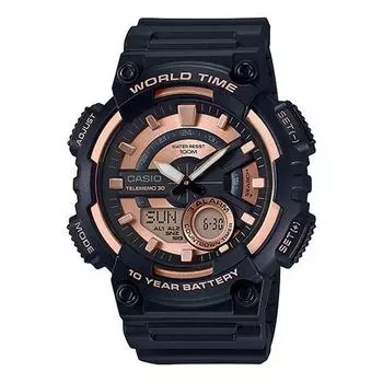 Часы CASIO Waterproof Sports Mens Rose Gold Analog/Digital Combo, розовый