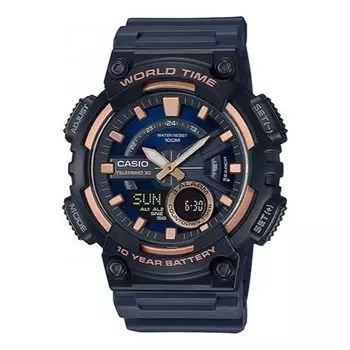 Часы CASIO Waterproof Sports Quartz Mens Black Analog/Digital Combo, черный