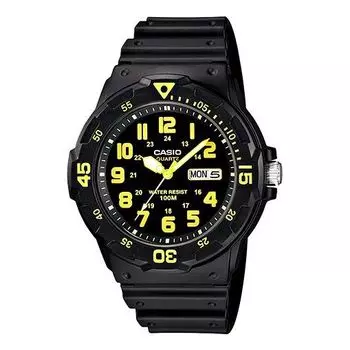 Часы CASIO Waterproof Sports Quartz Mens Black Analog, черный