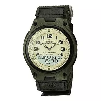 Часы CASIO Waterproof Sports Shockproof Mens Army Green Analog/Digital Combo, зеленый