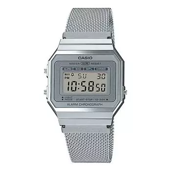 Часы CASIO Waterproof Sports Unisex Mens Silver Digital, цвет silver