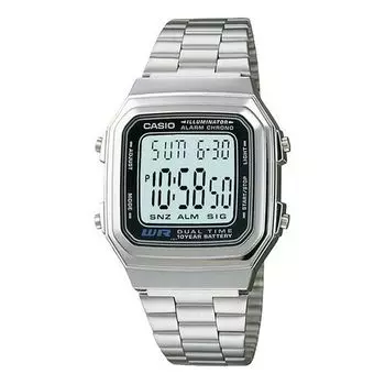 Часы CASIO Waterproof Sports Unisex Mens Silver Digital, цвет silver