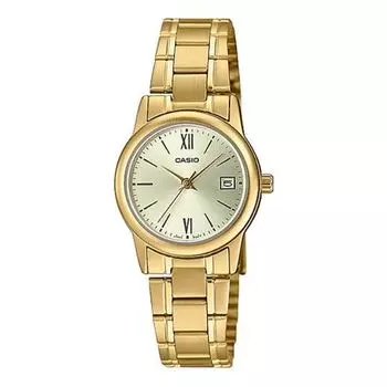 Часы CASIO Waterproof Stainless Steel Strap Gold Analog, желтый