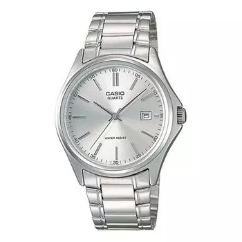 Часы CASIO Waterproof Stainless Steel Strap Mens Silver Analog, цвет silver