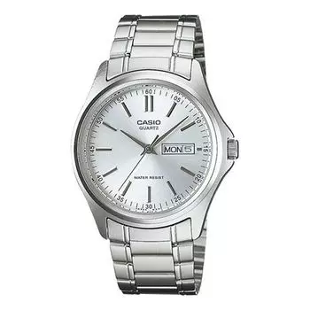 Часы CASIO Waterproof Stainless Steel Strap Mens White Analog, белый