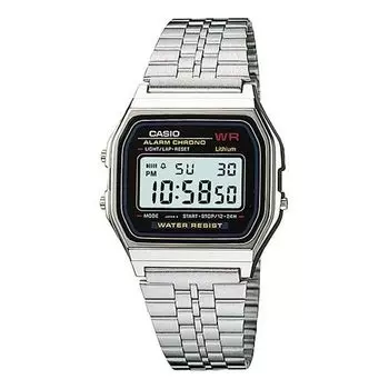 Часы CASIO Waterproof Unisex Mens Black Digital, черный