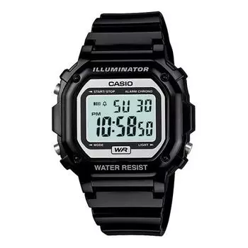 Часы CASIO Waterproof Unisex Mens Black Digital, черный