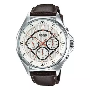 Часы CASIO Waterproof Unisex Mens White Analog, белый