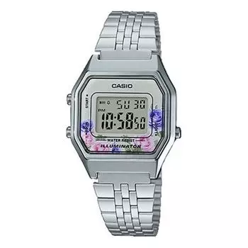 Часы Casio Youth Vintage Digital Watch 'Silver Floral', оранжевый