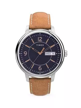 Часы Chicago с кожаным ремешком Timex, синий