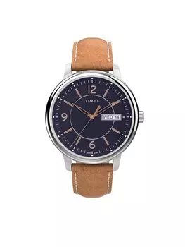 Часы Chicago TW2V29000 Timex, коричневый/серебряный/темно-синий