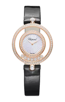 Часы Chopard Happy diamonds с розовым золотом и бриллиантами 32 мм