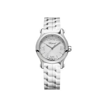 Часы Chopard Happy Sport - 30 мм, кварц, lucent steel, бриллианты