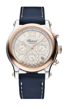 Часы Chopard Happy sport chrono из стали и розового золота с бриллиантами 40 мм