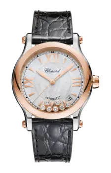 Часы Chopard Happy sport с розовым золотом и бриллиантами 36 мм