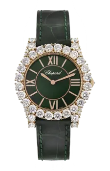Часы Chopard L'heure du diamant round medium с розовым золотом и бриллиантами 36 мм