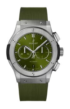 Часы classic fusion chronograph titanium green 42 мм Hublot