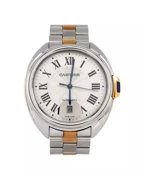 Часы Cle de Cartier с автоматическим механизмом, корпус из нержавеющей стали и розового золота, 40 мм Pre-Owned Cartier, серебряный
