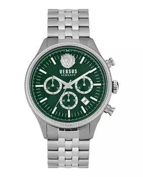 Часы Colonne Chronograph Versus Versace, цвет silver/stainless steel/green