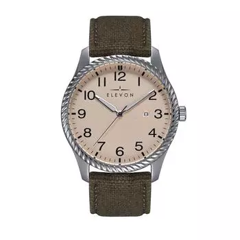 Часы Crosswind с кожаным ремешком и датой Elevon, желтый