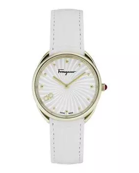 Часы Cuir Salvatore Ferragamo, белый/золотой/серебряный